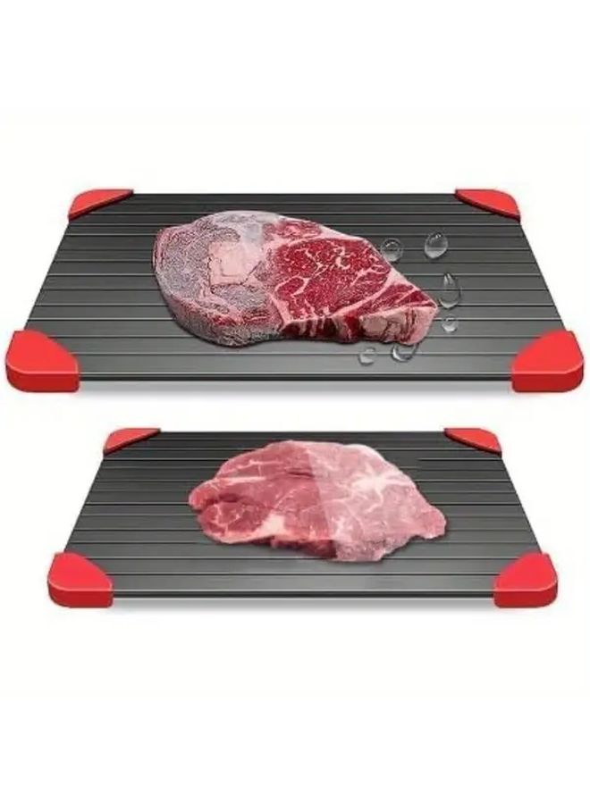 Black Fast Magic Meat Thawing Plate 11.61x8.19 Inches Efficient Frozen Food Defroster - Image 1