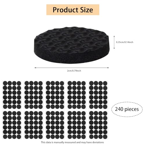 Zytiqt 240 Pieces Chair Leg Floor Protector, Round Furniture Pads, Non Slip Chair Leg Protector Cap for Dining Table Chair, Sofa Bed, Furniture and Bed, Furniture Leg Caps (Black - Image 2