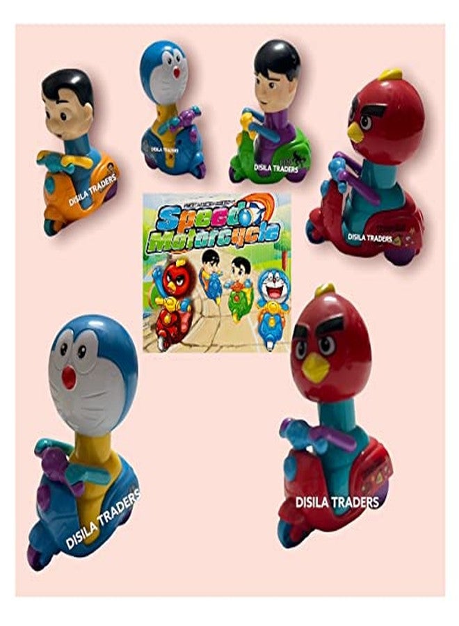 DISILA TRADERS Cartoon Character Scooter Toys for Kids/Press and Go Friction Powered Toys Pressure Car Play Toys (Random Color and Design - Pack of 1)-Birthday Gift - Image 1