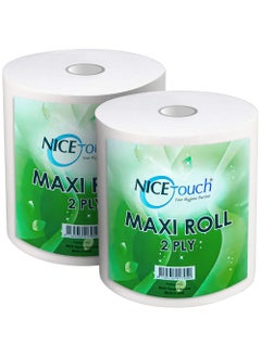 NICE Touch 2 Ply Paper Towel Kitchen Roll 1500 Sheets - Contains 2 650g Packs of 775 Diamond Embossed sheets- Higher absorbency & Ultra soft  - Image 1