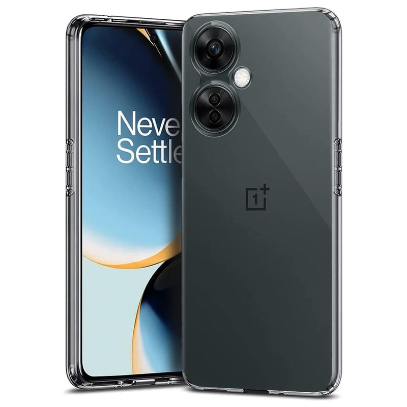 Nishtech for OnePlus Nord CE 3 Lite Premium Transparent Hybrid Soft Slim Dust Proof Back Case Cover with Camera Protection - Image 1