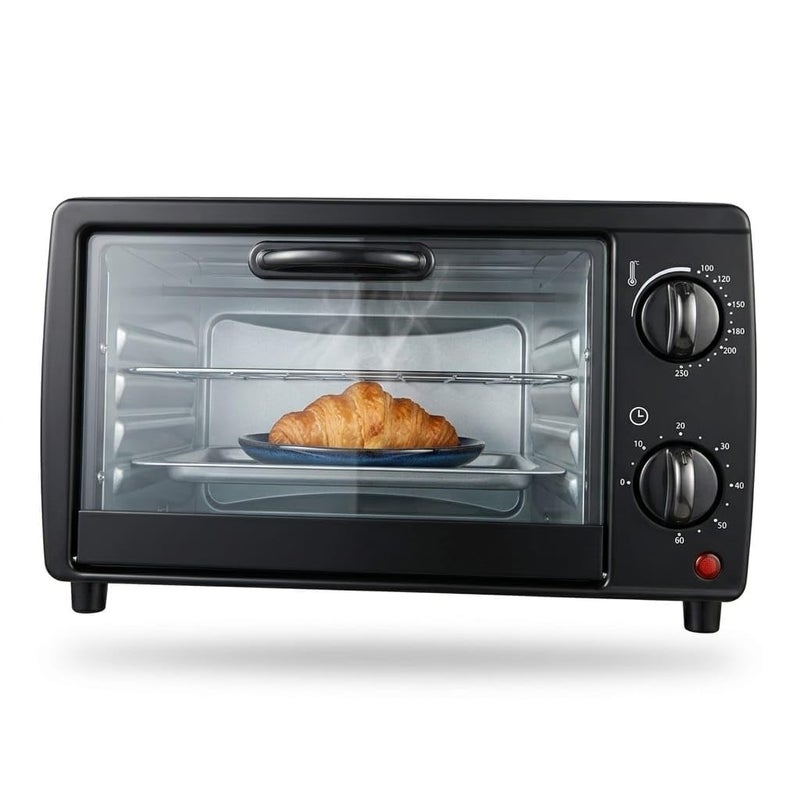 Mini Toaster Oven for Home, Black, 60 Minutes Timer, 250℃ Temperature, Suitable for Baking and Roasting volura