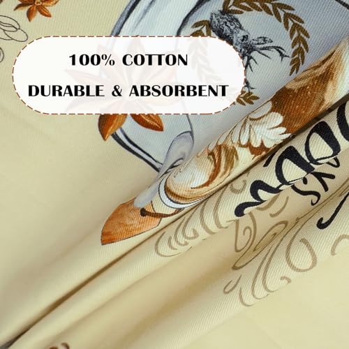 Arquiel Coffee Tea Towels, Rustic Vintage Cotton Kitchen Towel 18.9×27.5 inch, Quick Drying Dish Cloth for Party Anniversary Holiday Decoration, Housewarming Gifts for Mom - Image 3