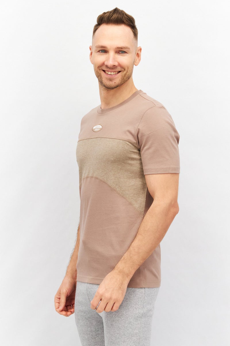 adidas Originals Men Sportswear Fit Brand Logo Short Sleeve Training T-Shirt, Brown  - Image 3
