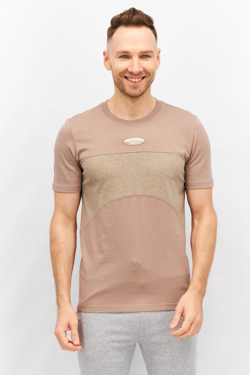 adidas Originals Men Sportswear Fit Brand Logo Short Sleeve Training T-Shirt, Brown  - Image 1