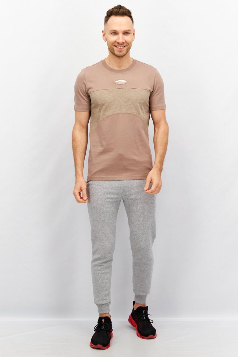 adidas Originals Men Sportswear Fit Brand Logo Short Sleeve Training T-Shirt, Brown  - Image 4