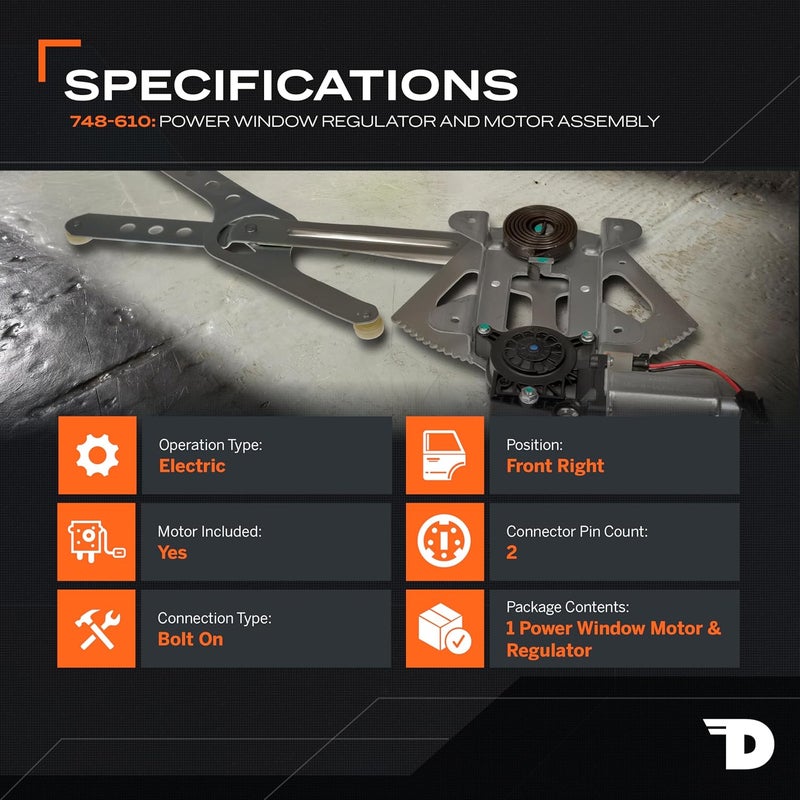 Dorman 748-610 Front Passenger Side Power Window Regulator and Motor Assembly for Toyota Highlander - Image 2