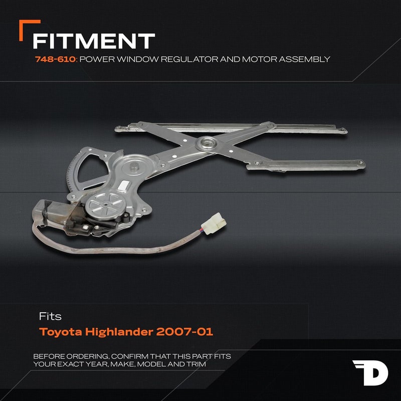 Dorman 748-610 Front Passenger Side Power Window Regulator and Motor Assembly for Toyota Highlander - Image 3