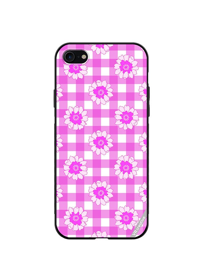 VR CREATIVE Protective Case Cover For Apple iPhone SE (2022) Checkered Pattern Gingham Design Multicolour - Image 1