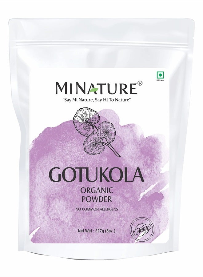 minature mi nature USDA Organic Gotu Kola Powder(Centella asiatica) | 8 oz (227 Gram) (1/2 lb) | Ayurvedic Herb for Memory Enhancement and Healthy Nervous System | Vegan, Non GMO | Healthy Hair and Skin - Image 1