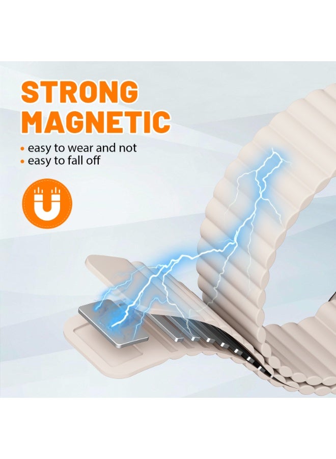 Magnetic Sport Bands for Apple Watch Band  42mm 44mm 45mm 46mm iWatch bands for Women Men,Silicone Loop Strap Wristband for Apple Watch Series 11 10 9 8 7 6 5 4 3 SE 3/2nd Ultra/3/2 49mm - Image 2