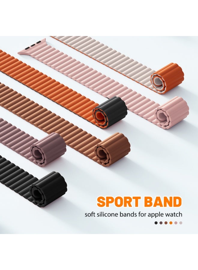 Magnetic Sport Bands for Apple Watch Band  42mm 44mm 45mm 46mm iWatch bands for Women Men,Silicone Loop Strap Wristband for Apple Watch Series 11 10 9 8 7 6 5 4 3 SE 3/2nd Ultra/3/2 49mm - Image 4