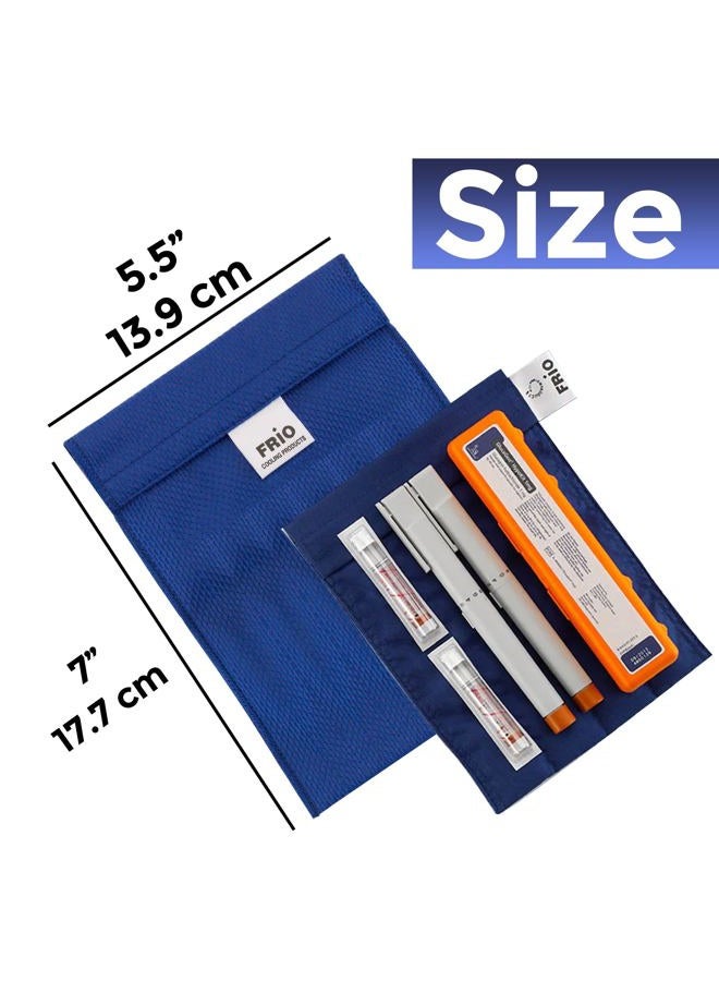 Frio Insulin Cooling Case, Reusable Evaporative Medication Cooler - Large Wallet, Blue - Image 3