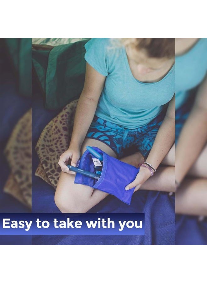 Frio Insulin Cooling Case, Reusable Evaporative Medication Cooler - Large Wallet, Blue - Image 2