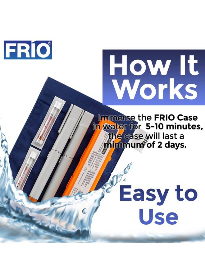 Frio Insulin Cooling Case, Reusable Evaporative Medication Cooler - Large Wallet, Blue - Image 5