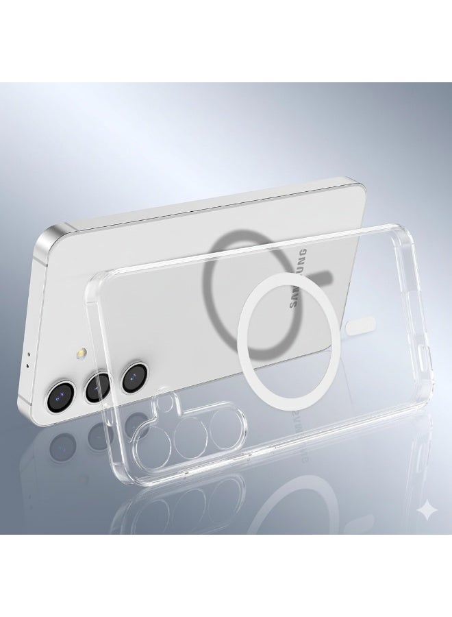 بروستايل جراب MagSafe الشفاف لهاتف Samsung Galaxy S24 - غطاء واقٍ مغناطيسي شفاف رفيع، مقاوم للصدمات، مضاد للاصفرار، حماية من السقوط بدرجة عسكرية - Image 3