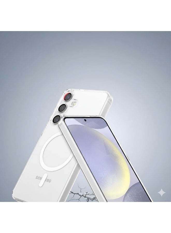 بروستايل جراب MagSafe الشفاف لهاتف Samsung Galaxy S24 - غطاء واقٍ مغناطيسي شفاف رفيع، مقاوم للصدمات، مضاد للاصفرار، حماية من السقوط بدرجة عسكرية - Image 4