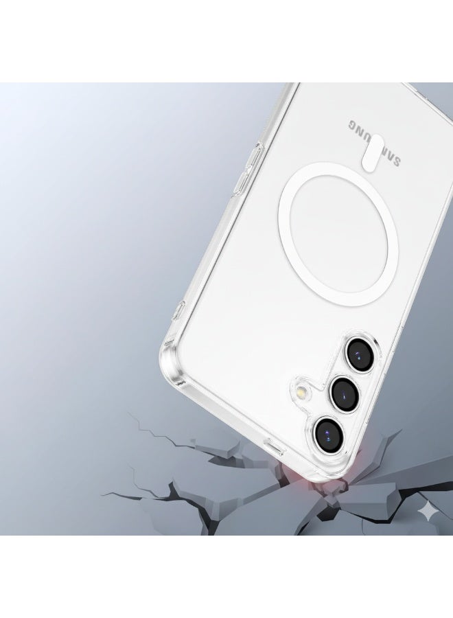 بروستايل جراب MagSafe الشفاف لهاتف Samsung Galaxy S24 - غطاء واقٍ مغناطيسي شفاف رفيع، مقاوم للصدمات، مضاد للاصفرار، حماية من السقوط بدرجة عسكرية - Image 2