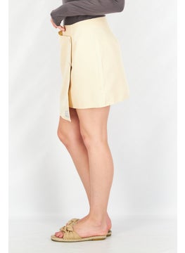 PUBLIC DESIRE Women Solid Mini Skirt, Beige  - Image 2