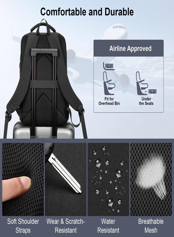 HOMIEE 17 Inch Laptop Backpack Slim Durable Business Backpack with USB Charging Port, Lightweight Casual Daypack for College School Work Travel, Black - Image 5