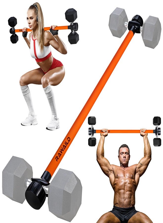Rawaild Dumbbell Converter, Convert Dumbbells to Barbell Set, Weight Bar for Bench Presses, Squats, Hip Thrust, Deadlifts, Home Weightlifting and Strength Training, Up to 300lbs, Versatile Home Gym Equipment - Image 1