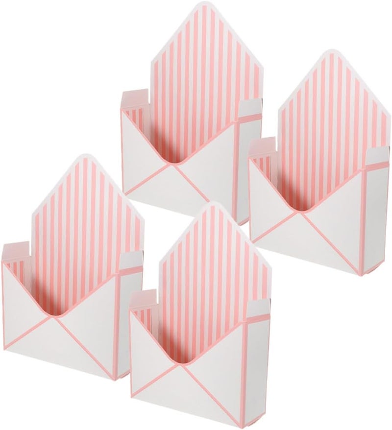 Long lasting universal build ABOOFAN 4pcs Floral Bouquet Packaging Boxes Flower Wrapping Paper Envelopes White and Pink Stripe Foldable Cardboard Boxes for Wedding Mother's Day Party Arrangements Classic trendy design picks Priority based order prep Hanging space save Market mainstream color picks Easy assemble alternatives Storage transit efficiency build Multi-category warehouse equip All region coverage All preference matching build Long term use design Anti topple design Trendy budget practical design Different assemble options Changing environment compatible Precision made All item simple matching build Compact design Odor free color Assorted color options Easy hand assemble compatible Remote area delivery Heavy load resistant Salt resistant coating Market popular practical build - Image 1