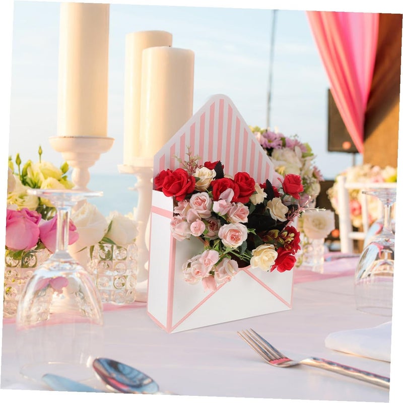 Long lasting universal build ABOOFAN 4pcs Floral Bouquet Packaging Boxes Flower Wrapping Paper Envelopes White and Pink Stripe Foldable Cardboard Boxes for Wedding Mother's Day Party Arrangements Classic trendy design picks Priority based order prep Hanging space save Market mainstream color picks Easy assemble alternatives Storage transit efficiency build Multi-category warehouse equip All region coverage All preference matching build Long term use design Anti topple design Trendy budget practical design Different assemble options Changing environment compatible Precision made All item simple matching build Compact design Odor free color Assorted color options Easy hand assemble compatible Remote area delivery Heavy load resistant Salt resistant coating Market popular practical build - Image 4