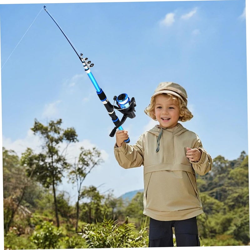 Kids Fishing Rod: 1.8M Ultra-Short Blue Spinning Combo - Portable All-In-One Kit With Bait Box, Durable Kid-Friendly Design for Young Beginner Anglers, Pond and Stream Fishing - Image 4