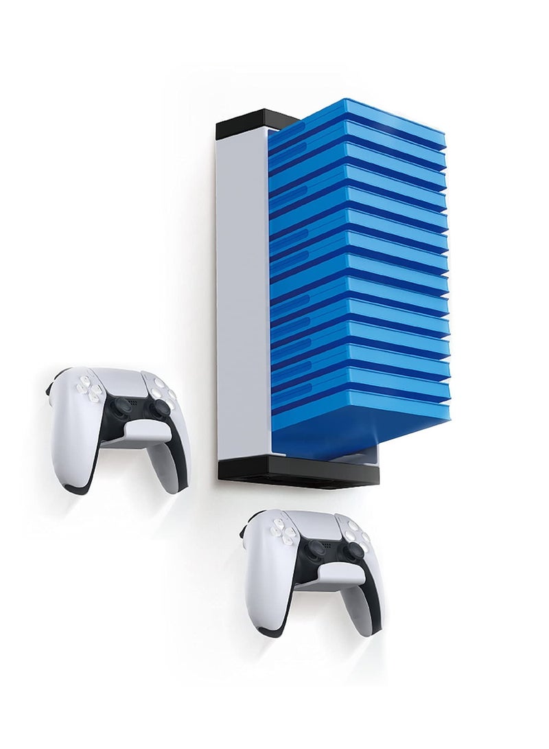 Video Game Disc Gamepad Headset Storage Shelf for PS5/ PS4/ Xbox One/ Xbox Series X/S Multifunctional Wall Mount Holders Stands Gaming Organizer Accessories [video game] - Image 1