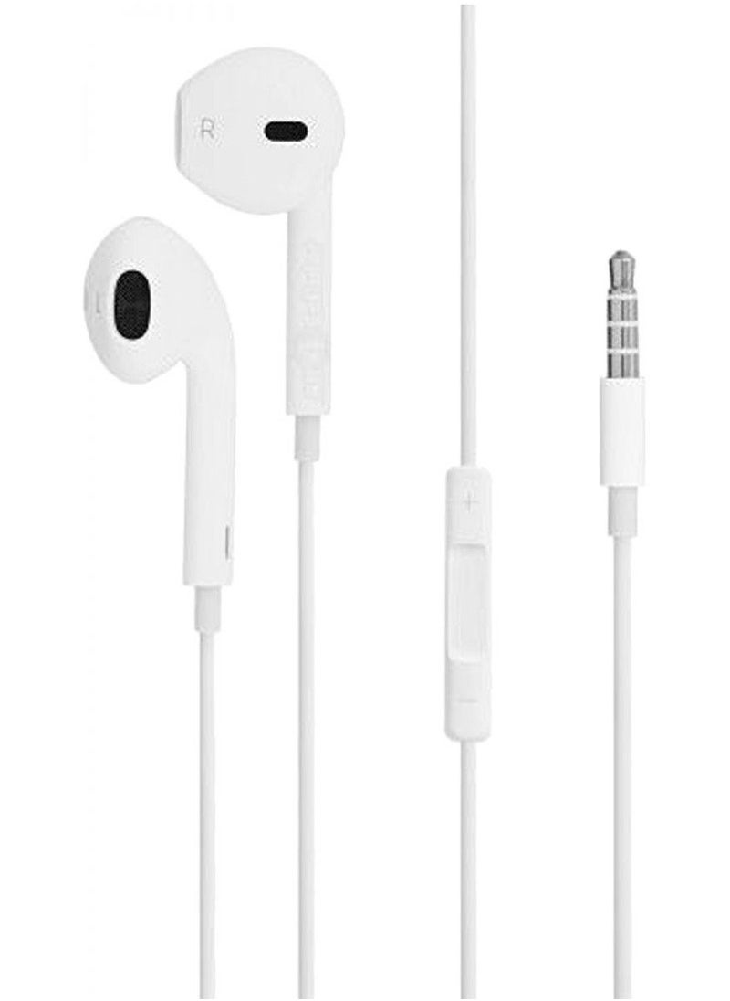NIBEMINENT - Fashionable Wired In-Ear Earphones With Microphone For iPad/iPhone/5/5S/5C White - Image 1