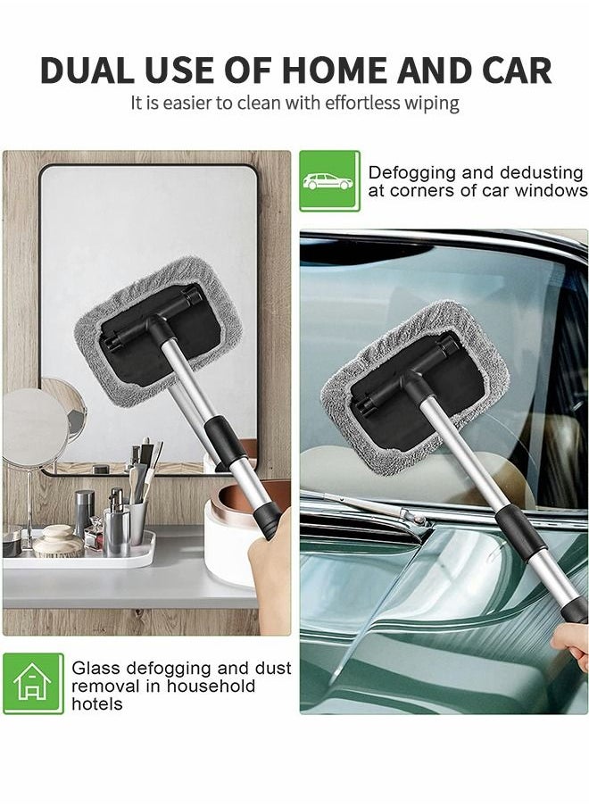GROIC - Windshield Cleaning Tool, Microfiber Car Window Cleaner with 2 Reusable Washable Microfiber Pads and Extendable Handle Auto Inside Glass Wiper Kit, Car Window Cleaner - Image 1