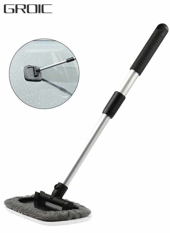 GROIC - Windshield Cleaning Tool, Microfiber Car Window Cleaner with 2 Reusable Washable Microfiber Pads and Extendable Handle Auto Inside Glass Wiper Kit, Car Window Cleaner - Image 1