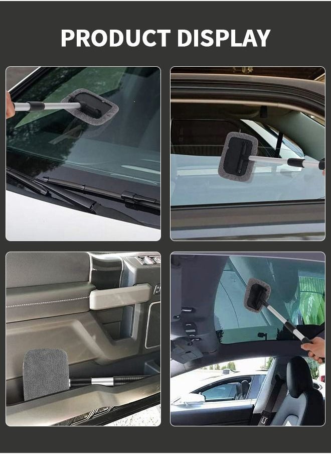 GROIC - Windshield Cleaning Tool, Microfiber Car Window Cleaner with 2 Reusable Washable Microfiber Pads and Extendable Handle Auto Inside Glass Wiper Kit, Car Window Cleaner - Image 1