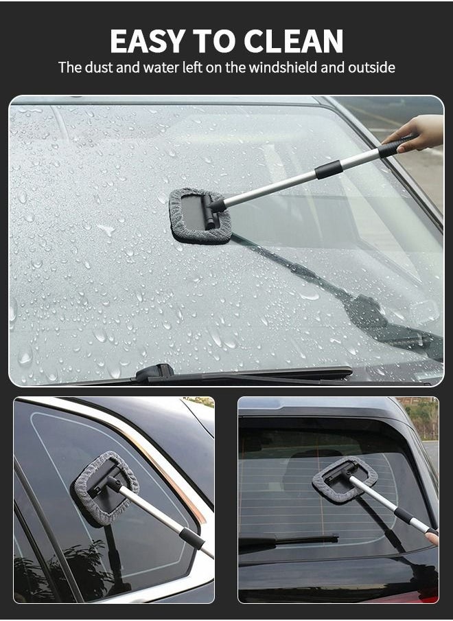 GROIC - Windshield Cleaning Tool, Microfiber Car Window Cleaner with 2 Reusable Washable Microfiber Pads and Extendable Handle Auto Inside Glass Wiper Kit, Car Window Cleaner - Image 1
