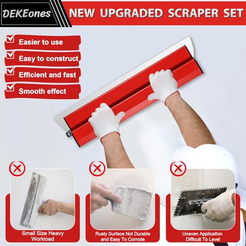 DEKEones 24Inch/60CM Skimming Blade, Stainless Steel Drywall Smoothing Spatula for Large Working Area Wall Decoration Construction Tool - Image 5