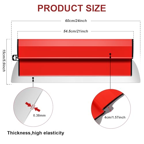 DEKEones 24Inch/60CM Skimming Blade, Stainless Steel Drywall Smoothing Spatula for Large Working Area Wall Decoration Construction Tool - Image 2