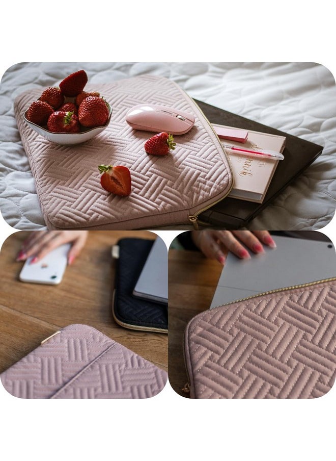 BAGSMART BAGSMART Laptop Sleeve Bag Compatible with MacBook Air/Pro, 13-13.3 inch Notebook, Compatible with MacBook Pro 14 Inch, MacBook Air M2 Sleeve 13 Inch, Repellent Protective Case with Pocket, Pink  - Image 2