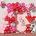 duile Valentines Day Balloon Arch Garland Kit Pink Red Balloons Red Heart Balloons for Valentines Day Anniversary Mothers Day Wedding Engagement Party - Image 2
