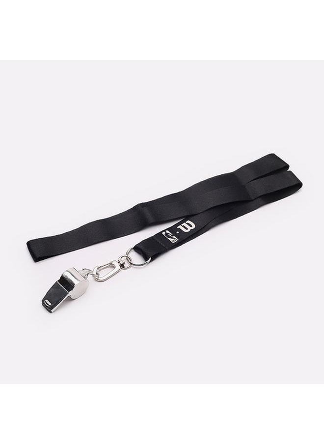 Wilson - NBA Basketball Brass Whistle with Lanyard Silver and Black WTBA5000NBA - Image 1