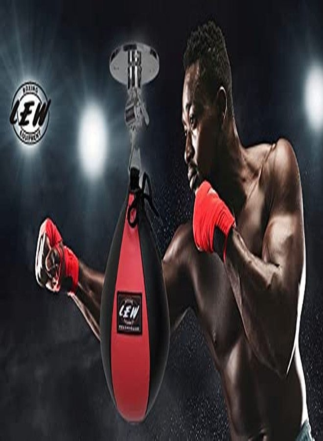 LEW Red/Black Durahide Leather Speed Bag with Swivel - Image 3