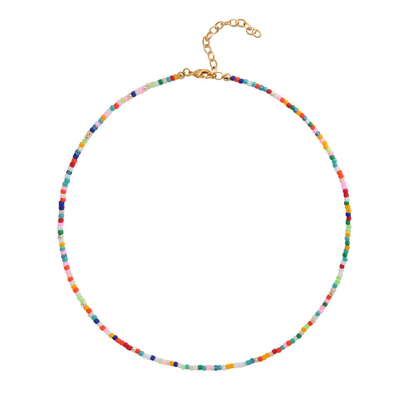 Wellike Beaded Choker Necklace for Women Aesthetic Boho Necklaces for Stainless Steel 18K Gold Plated Y2K Colorful Trendy Cute Summer Jewelry Gift - Image 1