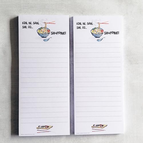 Nancy Nikko JAPANESE THEMED SHOPPING LIST Refrigerator Notepads - Set of 2 Pads - MADE IN THE USA - Image 1