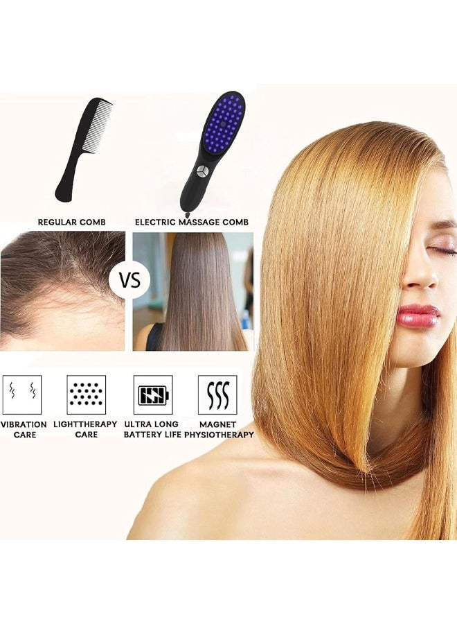 2-in-1 Electric Scalp Massage Brush and Applicator Bottle, 3 Modes Vibration Massage Comb, Scalp Massager with Red and Blue Light for Scalp Care - Image 3