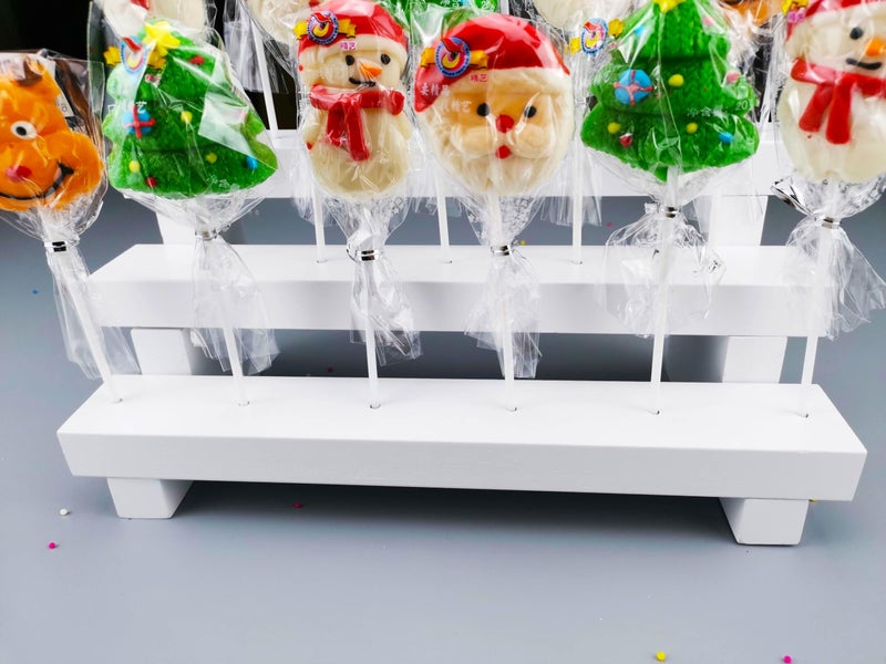 NANGOPOP Cake Pop Stand Display Riser - 3 Tier Wood Lollipop Holder, 17 Hole Sucker Stand for Dessert Table of Wedding, Birthday Party - White, Collapsible, Fit 5/32" (4mm) Lollipop Sticks - Image 5
