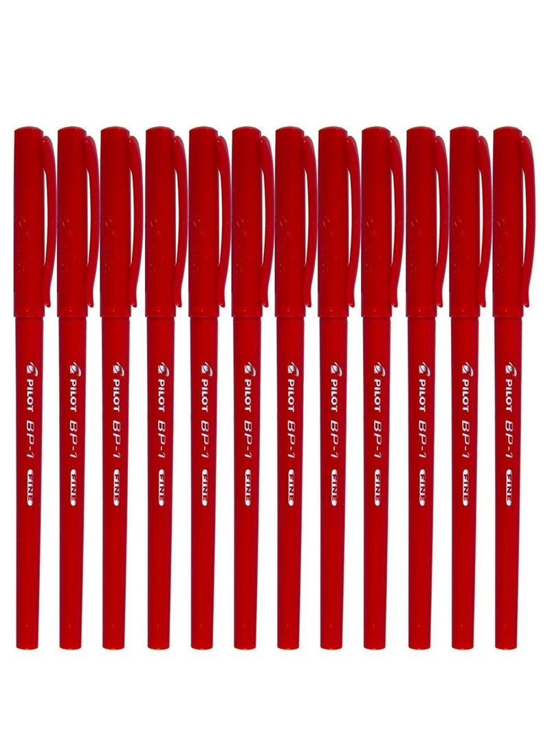 PILOT 12-Piece Ballpoint Pen Fine Tip Red Ink  - Image 1