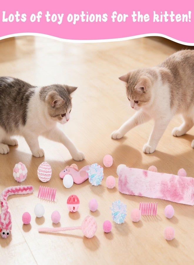 Foxtell Pink Cat Ball Pit Include 115 PCS Interactive Cat Toys for Indoor Bored Self Play Enrichment Toy for Indoor Cats Interactive Fun and Exercise - Image 4