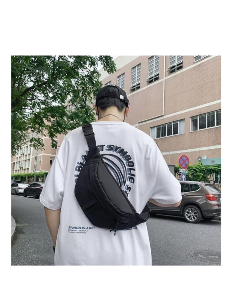 زوبا شنطه كروس ووسط حريمي ورجالي - عملية و مريحه و خفيفه - حريه في الحركه -- أسود 3 سوستة - Image 2