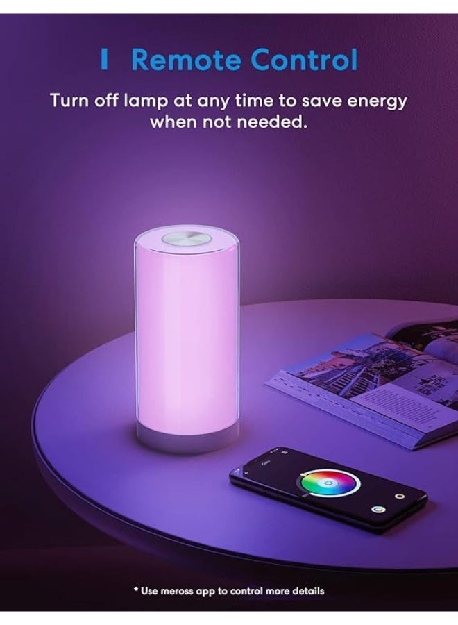 meross Smart Lamp Bedside, WiFi Lamp Support Apple HomeKit Alexa - Image 2