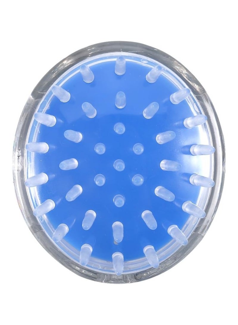 Generic Scalp Massager Shampoo Brush – Soft Silicone Hair Scrubber for Deep Cleaning and Relaxing Scalp Massage – Ergonomic Handheld Design – Suitable for Men, Women & All Hair Types – Blue Transparent - Image 2