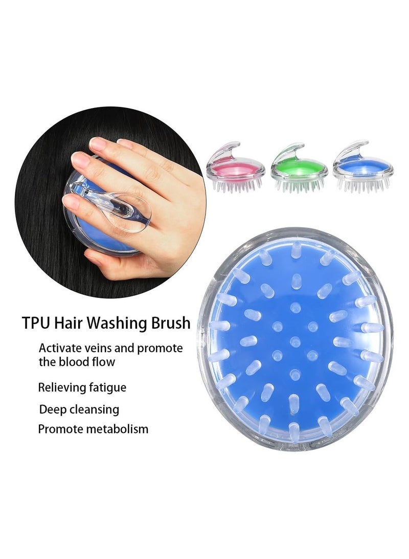 Generic Scalp Massager Shampoo Brush – Soft Silicone Hair Scrubber for Deep Cleaning and Relaxing Scalp Massage – Ergonomic Handheld Design – Suitable for Men, Women & All Hair Types – Blue Transparent - Image 3